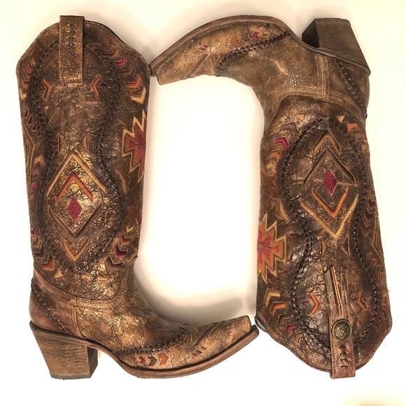 Corral Cowboy Boots Burnished Metallic Size 7 - Picture 1 of 12
